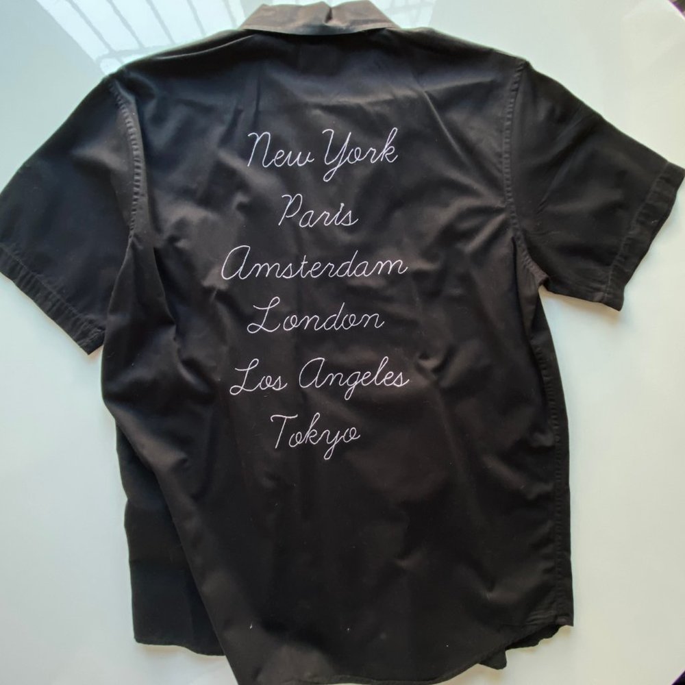 Obey Short Sleeve Button Down Embroidered Shirt